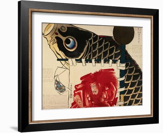 A Farewell Surimono for Ichikawa Danjuro Viii-Kuniyoshi Utagawa-Framed Art Print