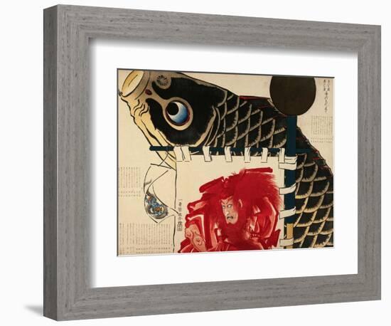 A Farewell Surimono for Ichikawa Danjuro Viii-Kuniyoshi Utagawa-Framed Art Print