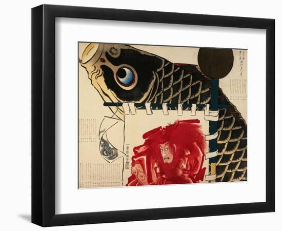 A Farewell Surimono for Ichikawa Danjuro Viii-Kuniyoshi Utagawa-Framed Art Print