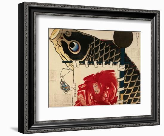 A Farewell Surimono for Ichikawa Danjuro Viii-Kuniyoshi Utagawa-Framed Art Print