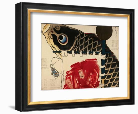 A Farewell Surimono for Ichikawa Danjuro Viii-Kuniyoshi Utagawa-Framed Art Print