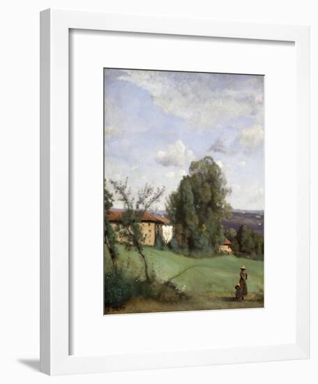 A Farm in Dardagny. Ca. 1855-57-Jean-Baptiste-Camille Corot-Framed Giclee Print