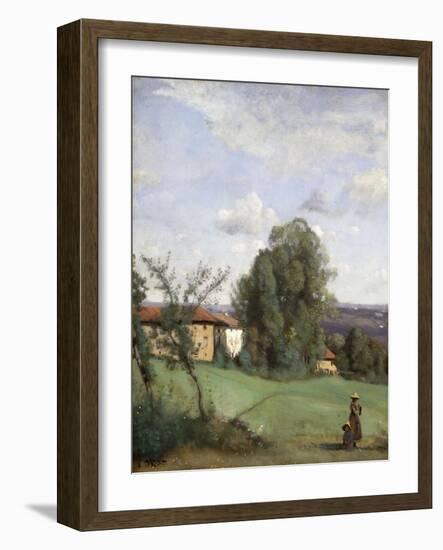 A Farm in Dardagny; Une Ferme De Dardagny, C.1855-57-Jean-Baptiste-Camille Corot-Framed Giclee Print