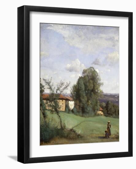 A Farm in Dardagny; Une Ferme De Dardagny, C.1855-57-Jean-Baptiste-Camille Corot-Framed Giclee Print