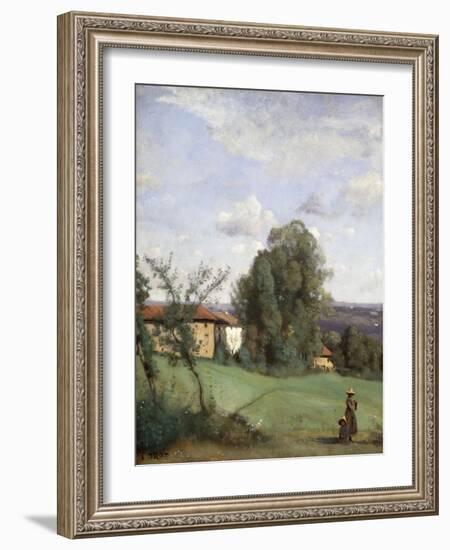 A Farm in Dardagny-Jean-Baptiste-Camille Corot-Framed Giclee Print