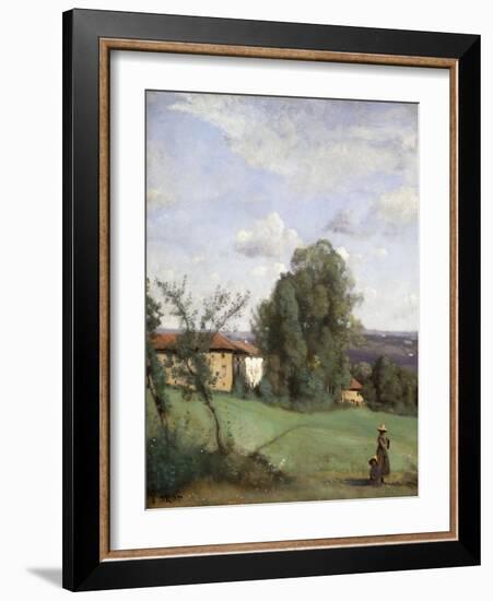 A Farm in Dardagny-Jean-Baptiste-Camille Corot-Framed Giclee Print