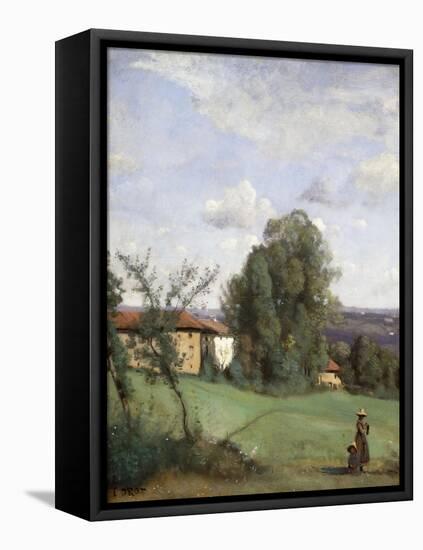 A Farm in Dardagny-Jean-Baptiste-Camille Corot-Framed Premier Image Canvas