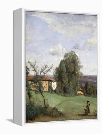 A Farm in Dardagny-Jean-Baptiste-Camille Corot-Framed Premier Image Canvas