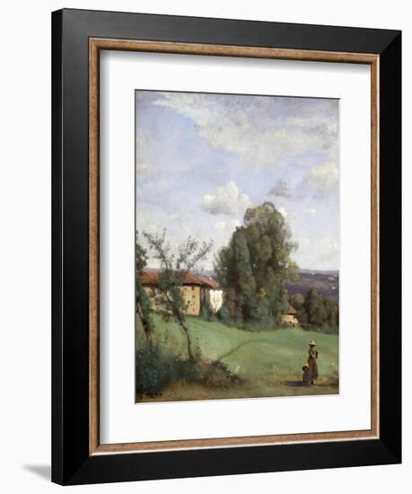 A Farm in Dardagny-Jean-Baptiste-Camille Corot-Framed Giclee Print