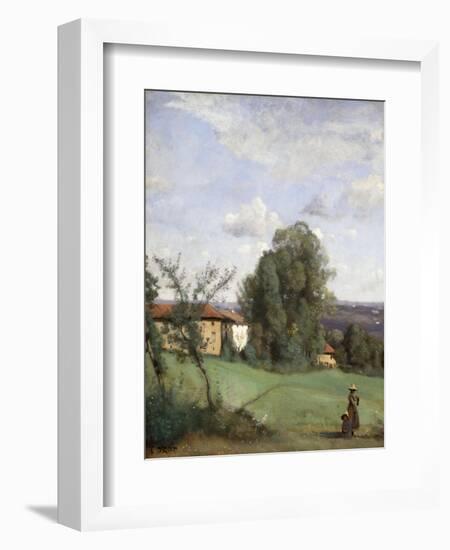 A Farm in Dardagny-Jean-Baptiste-Camille Corot-Framed Giclee Print