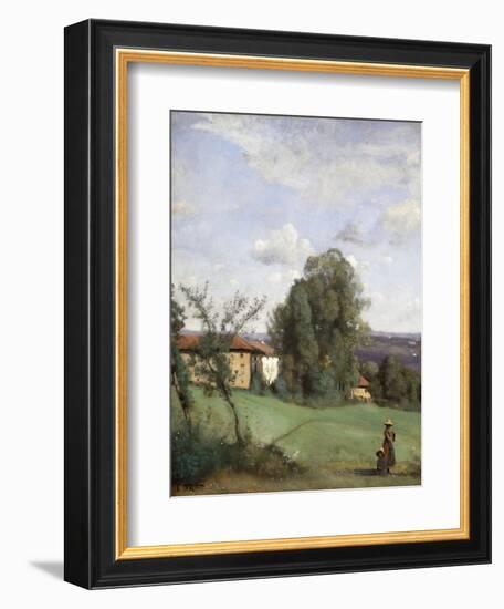 A Farm in Dardagny-Jean-Baptiste-Camille Corot-Framed Giclee Print