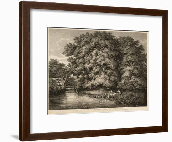 A Farmer Driving His Cattle into the Water, 1780-Johann Christian Reinhart-Framed Giclee Print