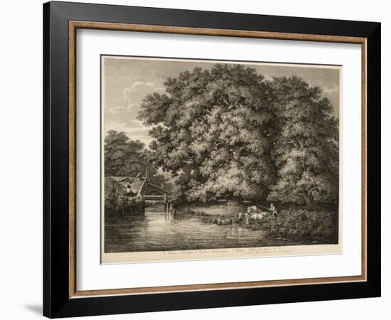 A Farmer Driving His Cattle into the Water, 1780-Johann Christian Reinhart-Framed Giclee Print