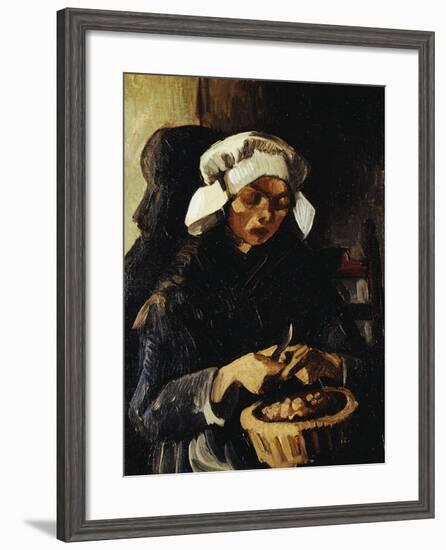 A Farmer from Neunen, Peeling Potatoes, c.1885-Vincent van Gogh-Framed Giclee Print