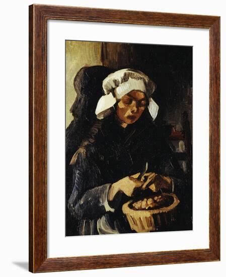 A Farmer from Neunen, Peeling Potatoes, c.1885-Vincent van Gogh-Framed Giclee Print