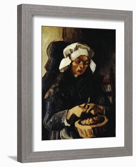 A Farmer from Neunen, Peeling Potatoes, c.1885-Vincent van Gogh-Framed Giclee Print