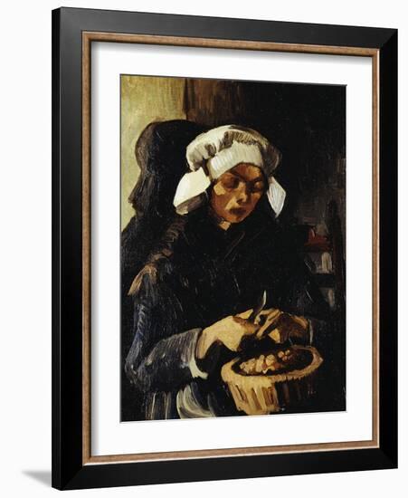 A Farmer from Neunen, Peeling Potatoes, c.1885-Vincent van Gogh-Framed Giclee Print