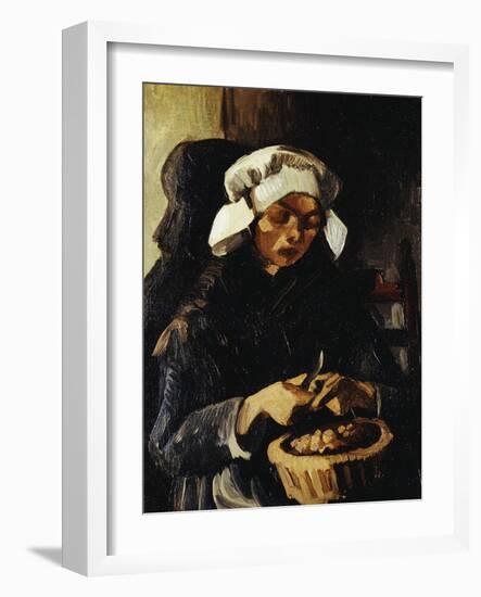 A Farmer from Neunen, Peeling Potatoes, c.1885-Vincent van Gogh-Framed Giclee Print