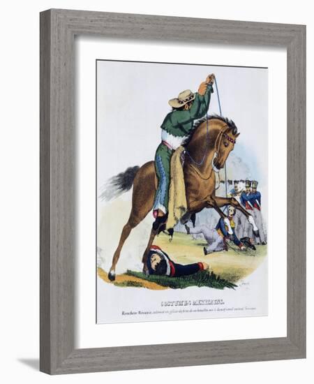 A Farmer Lassoing an Officer, 1826-Claus Sluter-Framed Giclee Print