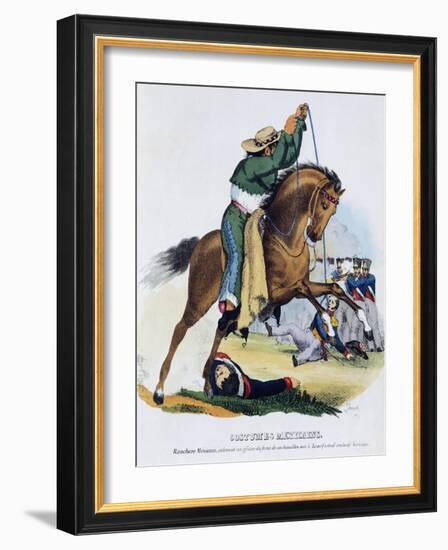 A Farmer Lassoing an Officer, 1826-Claus Sluter-Framed Giclee Print