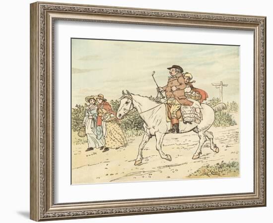 A Farmer Went Trotting Upon His Grey Mare-Randolph Caldecott-Framed Giclee Print