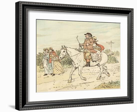 A Farmer Went Trotting Upon His Grey Mare-Randolph Caldecott-Framed Giclee Print