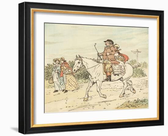 A Farmer Went Trotting Upon His Grey Mare-Randolph Caldecott-Framed Giclee Print