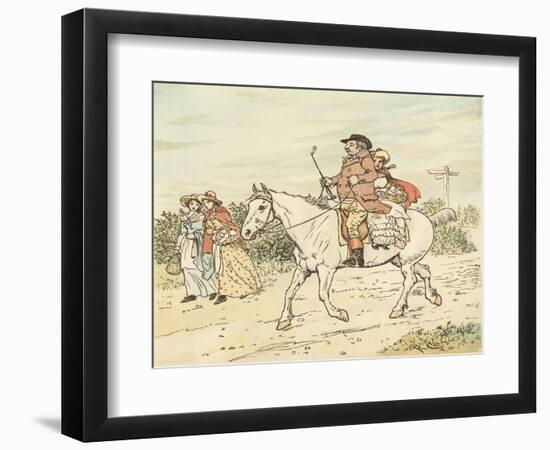 A Farmer Went Trotting Upon His Grey Mare-Randolph Caldecott-Framed Giclee Print