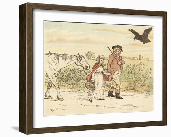 A Farmer Went Trotting Upon His Grey Mare-Randolph Caldecott-Framed Giclee Print