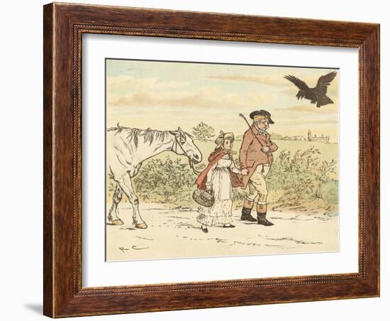 A Farmer Went Trotting Upon His Grey Mare-Randolph Caldecott-Framed Giclee Print