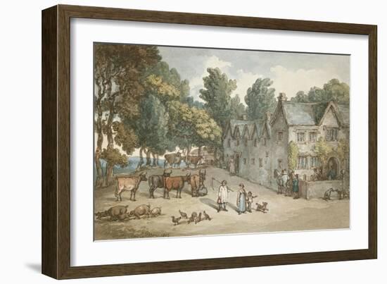 A Farmhouse at Hengar, Cornwall, 1803-Thomas Rowlandson-Framed Giclee Print