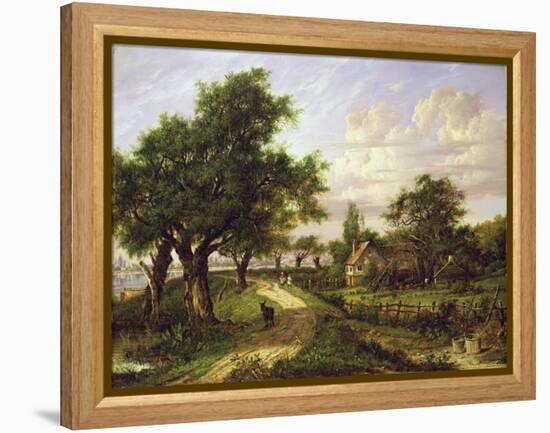 A Farmstead by a River-Patrick Nasmyth-Framed Premier Image Canvas