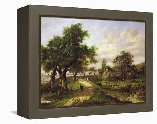 A Farmstead by a River-Patrick Nasmyth-Framed Premier Image Canvas