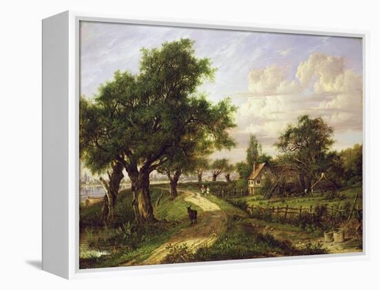 A Farmstead by a River-Patrick Nasmyth-Framed Premier Image Canvas