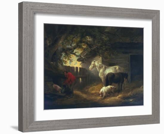 A Farmyard, 1792-George Morland-Framed Giclee Print