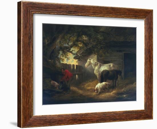 A Farmyard, 1792-George Morland-Framed Giclee Print