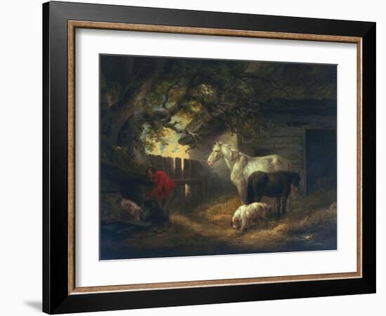A Farmyard, 1792-George Morland-Framed Giclee Print