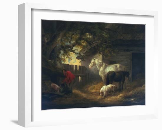 A Farmyard, 1792-George Morland-Framed Giclee Print