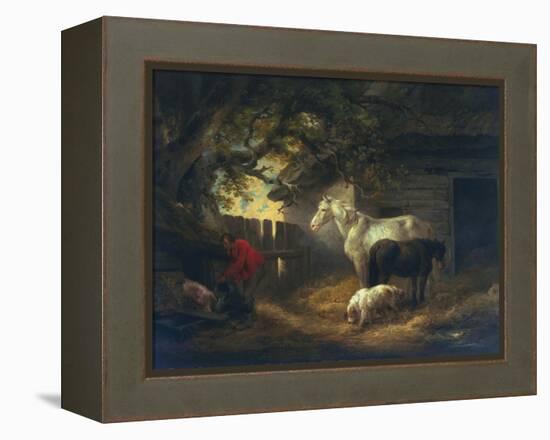 A Farmyard, 1792-George Morland-Framed Premier Image Canvas