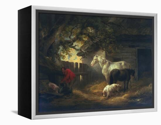 A Farmyard, 1792-George Morland-Framed Premier Image Canvas