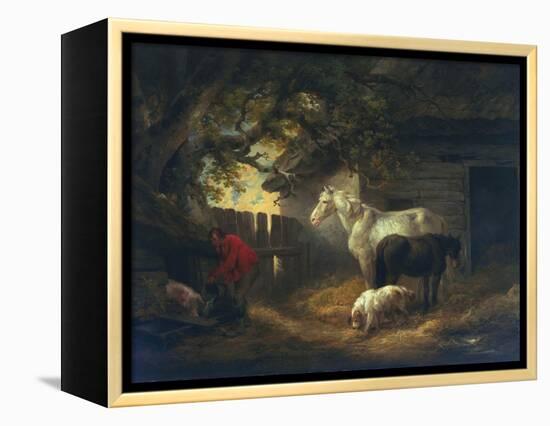 A Farmyard, 1792-George Morland-Framed Premier Image Canvas