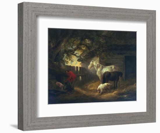 A Farmyard, 1792-George Morland-Framed Giclee Print