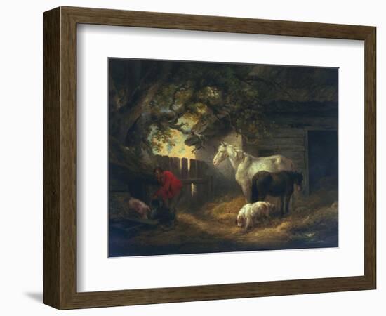 A Farmyard, 1792-George Morland-Framed Giclee Print