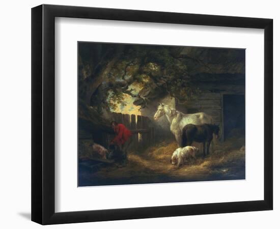 A Farmyard, 1792-George Morland-Framed Giclee Print