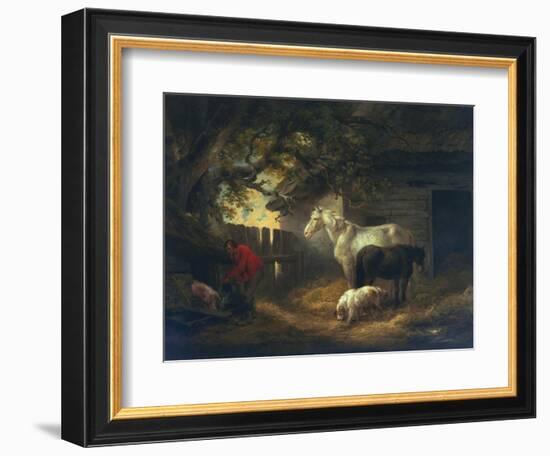 A Farmyard, 1792-George Morland-Framed Giclee Print