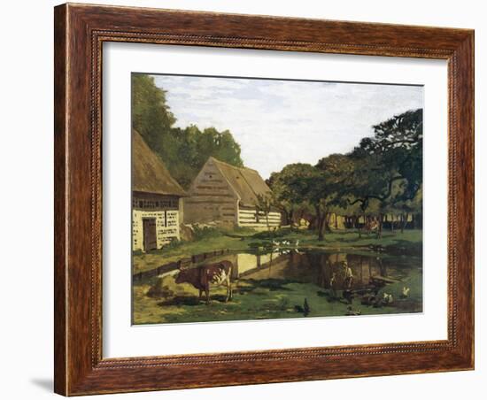 A Farmyard in Normandy-Claude Monet-Framed Art Print