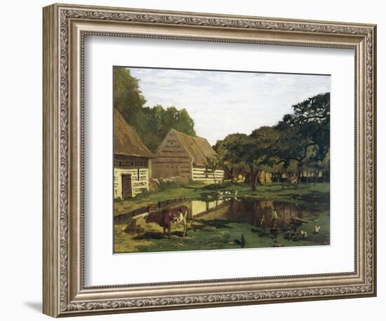 A Farmyard in Normandy-Claude Monet-Framed Art Print