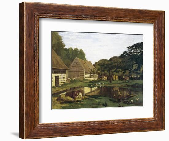 A Farmyard in Normandy-Claude Monet-Framed Art Print