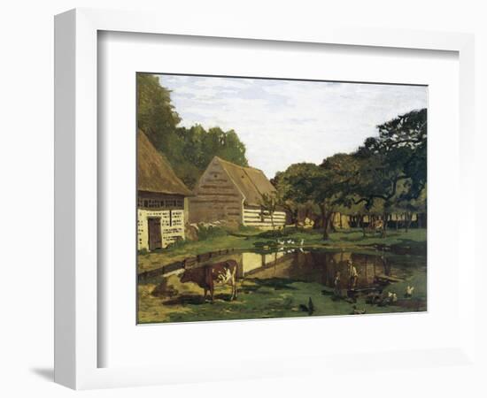 A Farmyard in Normandy-Claude Monet-Framed Art Print