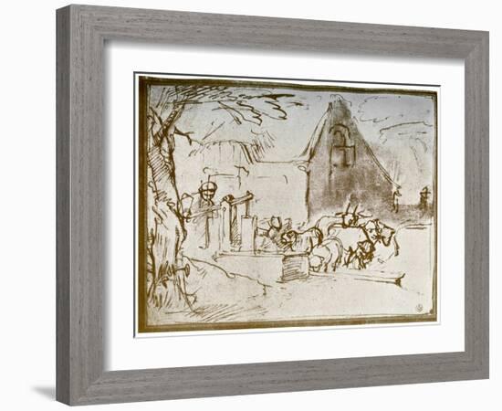 A Farmyard Scene, 1913-Rembrandt van Rijn-Framed Giclee Print